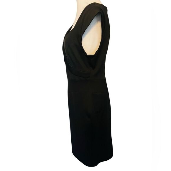 Maggy London Cap Sleeve Black Sheath Midi Length Dress size 8. - Picture 4 of 6